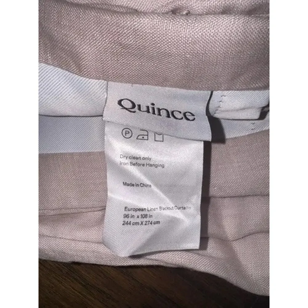 Quince European Linen Room Darkening Curtain Single Panel 96x108 Rose Quartz New